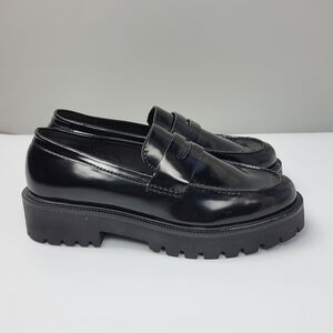 H&M Patent Leather Black Loafers Size 7